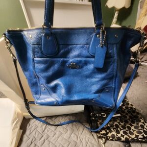 Coach Mickie Satchel Purse Handbag Pebble Leather